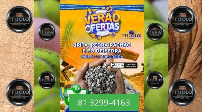 brita para construção civil só pague na entrega 
