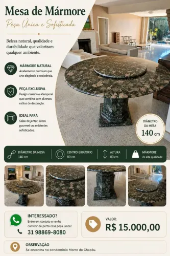 Mesa com centro giratório