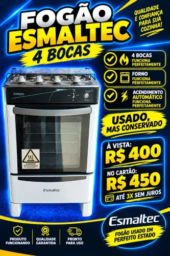 FOGÃO ESMALTEC CONSERVADO 