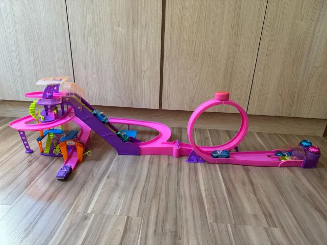 Pista da Polly Pocket + 4 carrinhos extras (Race to the mall)