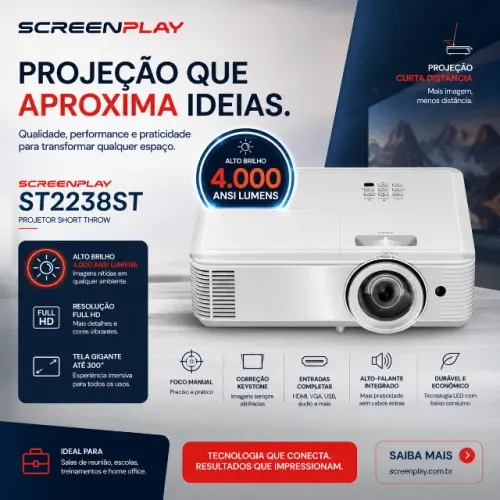 Projetor Screenplay ST2238ST - Curta Distancia