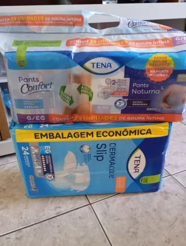 Fraldas geriátricas Tena, Xg/ G pacotes grandes e intactos?