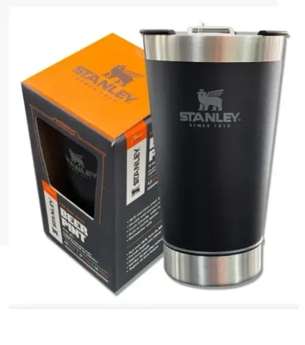 Copo Termico Em Aço Inox 473 ml Com Abridor Tampa Stanly Cor Preto