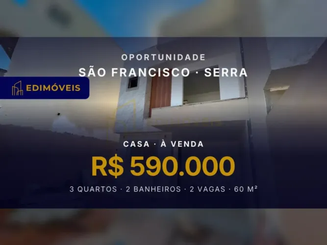 Seu novo lar em São Francisco: casa com área externa arejada e 2 vagas!
