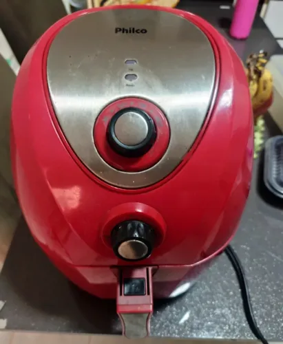 Air Fryer Philco Saúde Inox 3,2L - 1400W - Vermelha/Inox - COM TIMER