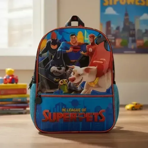 Mochila 14 Dc Super Pets R 10753 Escolar Krypto Batman Flash Superman