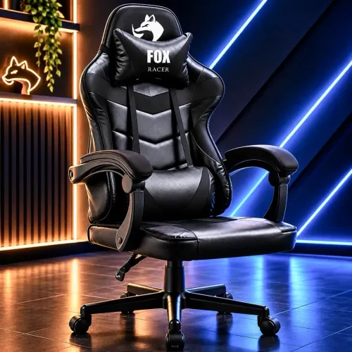 Cadeira Gamer Fox Racer Nordic Preta Ergonômica Reclinável Nova
