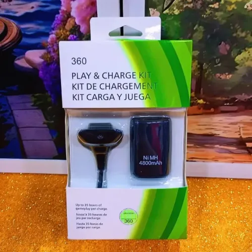 Bateria Para Controle Xbox 360 Com Cabo e Carregador - Entrega Grátis