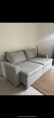 Sofá modular retratil cinza