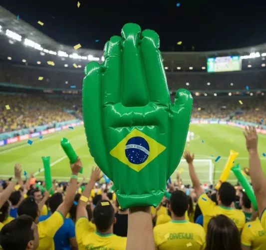 Mão inflável Brasil gigante 46cm