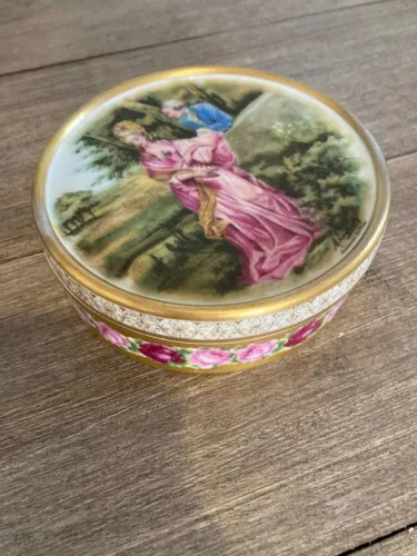 Porta joias vintage de porcelana