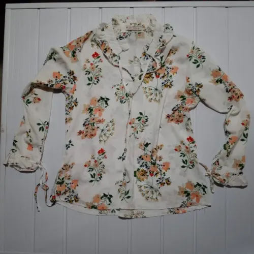 Camisa social feminina tamanho M camisa florida camisa estampada blusa de manga cumprida