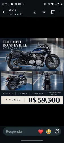 Triumph 1200 cc bonneville 25/25 imperdivel