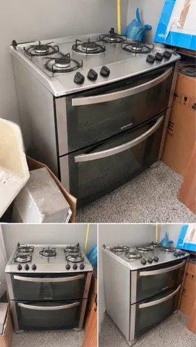 Fogão Electrolux 5 Bocas Inox com Duplo Forno