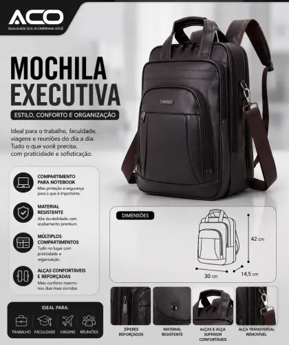 Mochila Executiva ACO - Sofisticação para acompanhar sua rotina!
