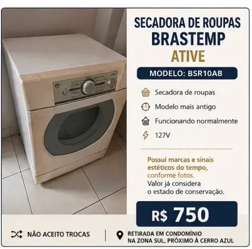 Secadora de Roupas Brastemp Ative