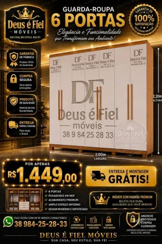 Guarda-roupa casal MDF promoção benefício entrega e montagem grátis