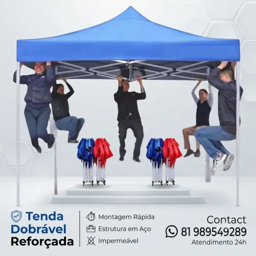TENDA REFORÇADA DOBRÁVEL 2X2M E 3X3M