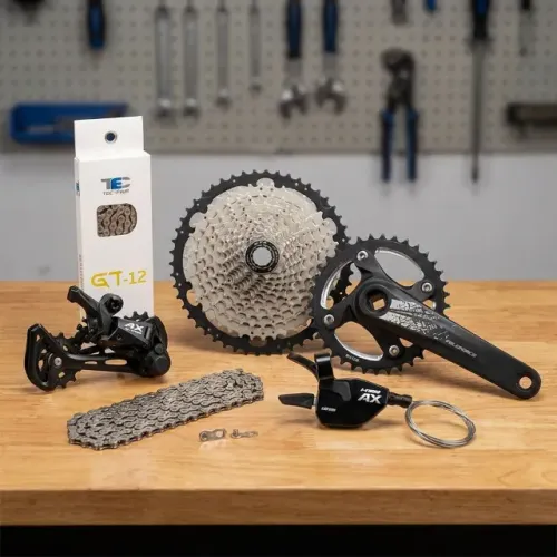 Kit 5 peças Ltwoo Ax 12v Cassete, Pedivela, Trocador, Câmbio e Corrente