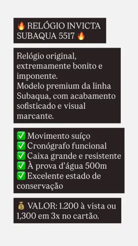 Relógio invicta subaqua original com caixa