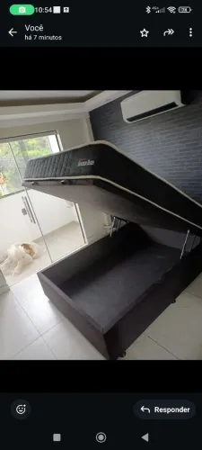 Cama box baú casal molas ensacadas black copa do mundo promoção