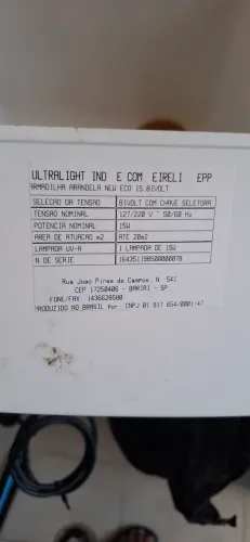 Armadilha Arandela  Luminosa c/ 1 placa  adesivo Ultralight Usado 