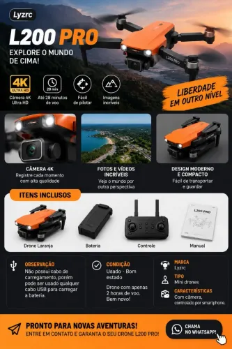 Drone L200 pro Cor laranja