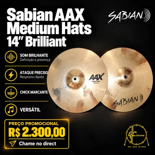 Sabian AAX Medium Hats 14`