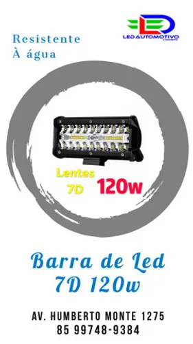 Barra de Led 120w 12v Resistente à Água 