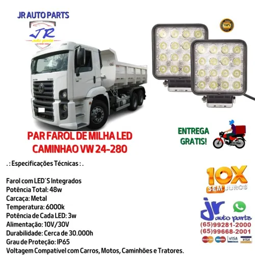 Par Farol de Milha led Caminhão Vw 24-280 