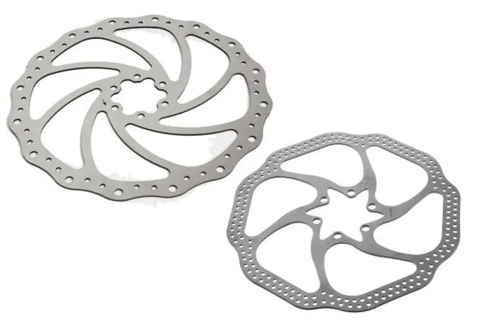Par de Discos De Freio Rotor Absolute 180 e 160mm 6 Furos em Aço pra Bikes 6005