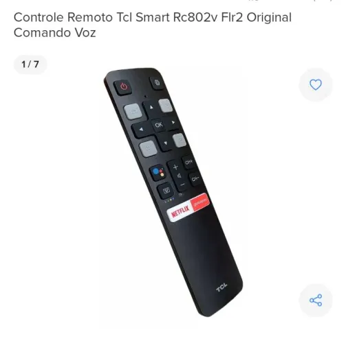 Controle remoto original TCL smart comando de voz