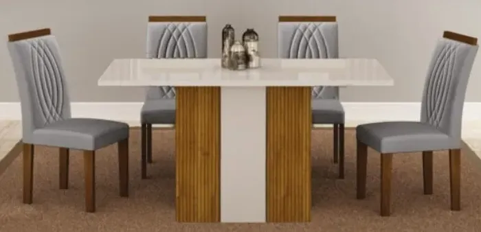 Mesa 4 Cadeiras 80x120 Passos 