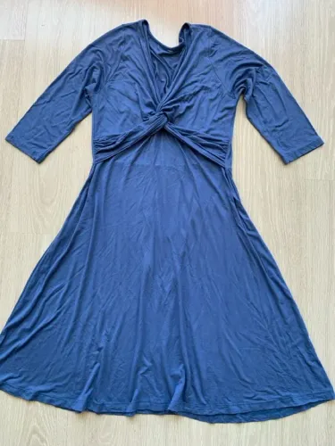 Vestido malha azul veste 40