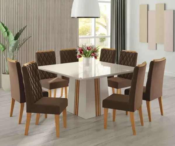 SUPER MESA QUADRADA 8 CADEIRAS MANNE DECOR !!! S65
