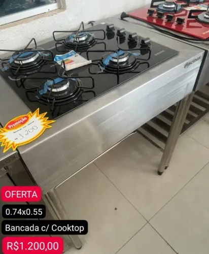 Bancada com Cooktop inox Oferta..