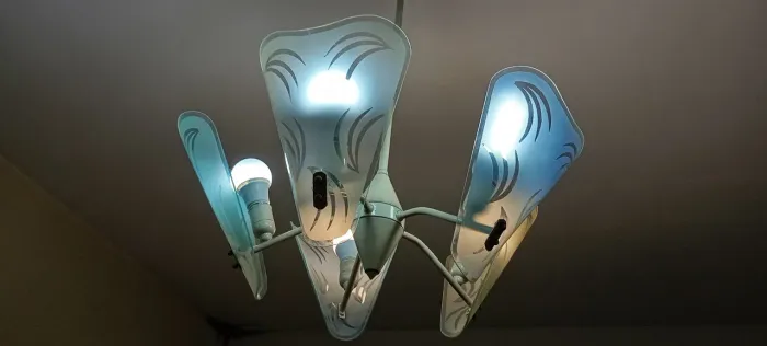 Luminária Pendente de vidro,anos 60