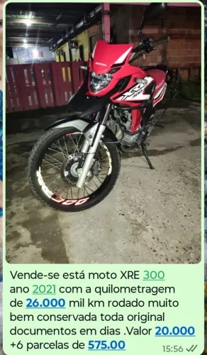 Vende essa moto no ponto transferido ano 2021 valor dela r$ 20.000 mas tem seis parcelas 