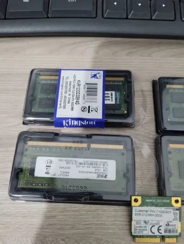 Memórias notebook e placa de rede