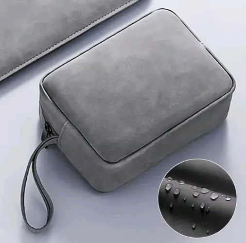 Necessaire Cinza Impermeável - Elegância e praticidade