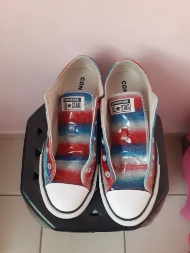Tênis All Star | Azul, Branco e Vermelho | Tamanho 37 |Seminovo (Modelo exclusivo dos EUA)