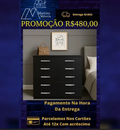 GRANDE PROMOÇÃO CÔMODA MARBELA 10 GAVETAS ENTREGA GRATIS ACEITA CARTÃO