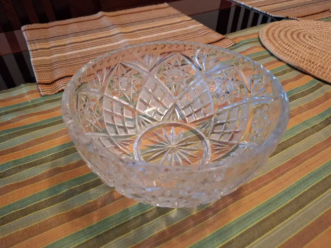 Saladeira de Cristal Lapidada