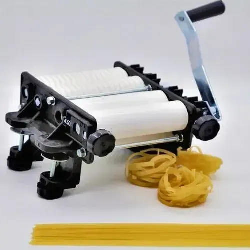 Cilindro Massa Caseira Fácil Talharim 2 Cortadores 13 Cm Regulador Manivela Aço Laminador 