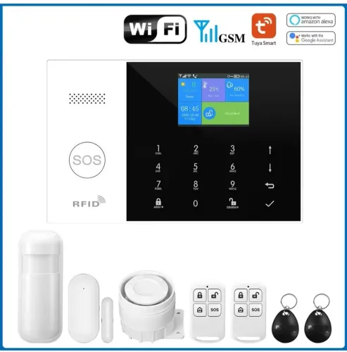 Central de alarme Tuya 1 sensor de abertura e 1 sensor de presença