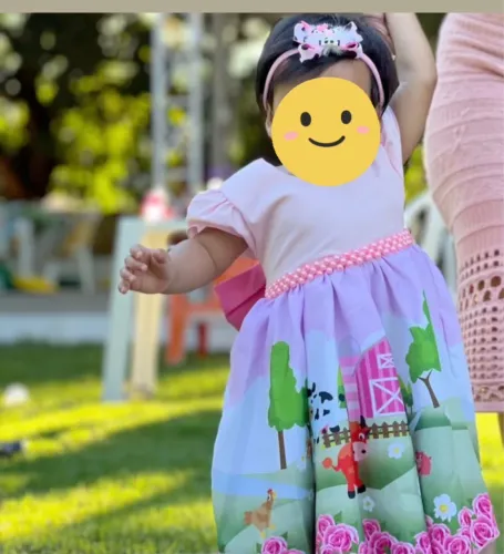 Vestido fazendinha rosa