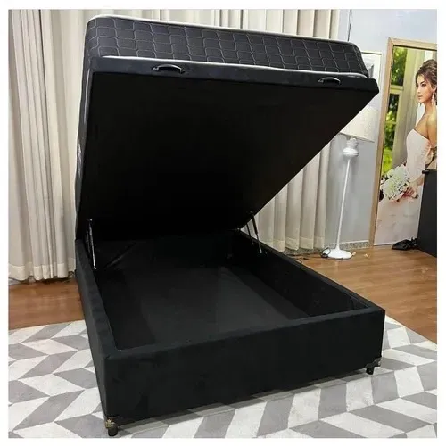 COLCHÃO MOLAS E CAMA BOX BAU CASAL