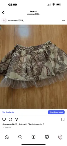 Saia pétit Cherie TAM 6 anos