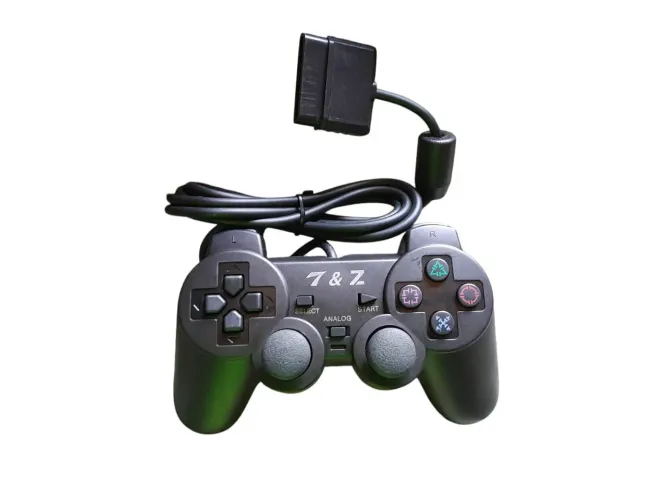 Controle PS2 Preto - 7 & Z - Com Cabo