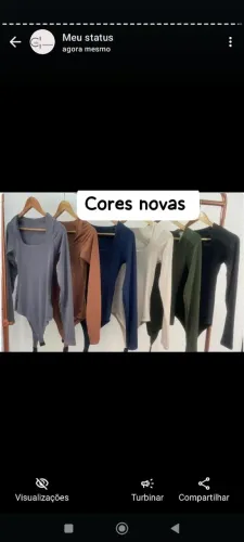 Body de manga comprida decote quadrado- cores novas!